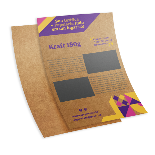 Impressão Digital Kraft Super A3 180g - Frente